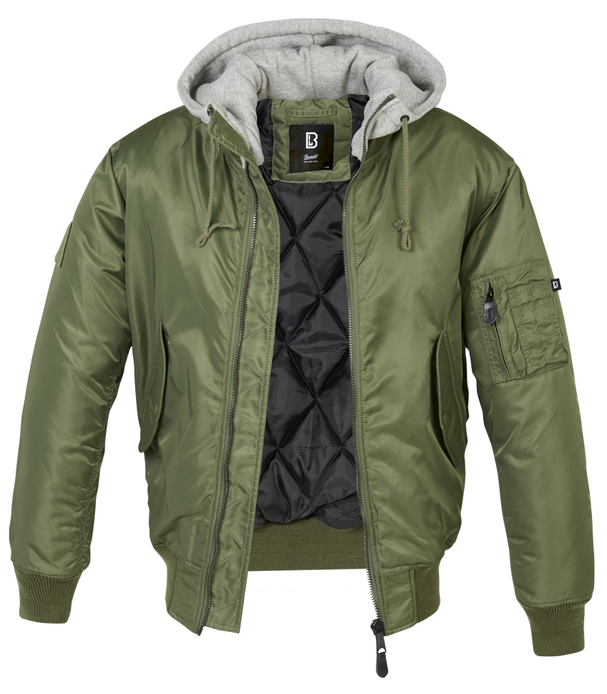 Geaca MA1 Sweat Hooded Olive/Grey Brandit - Caldura si Mobilitate