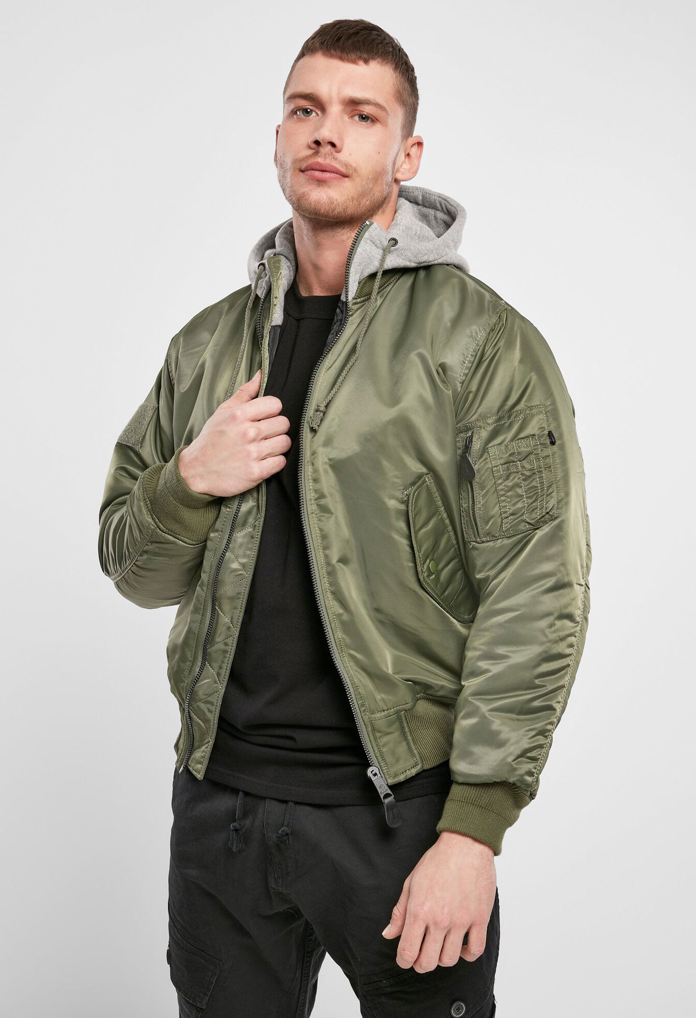 Geaca MA1 Sweat Hooded Olive/Grey Brandit - Caldura si Mobilitate