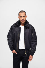 Geaca MA2 Fur Collar Negru Brandit - Caldura si Mobilitate