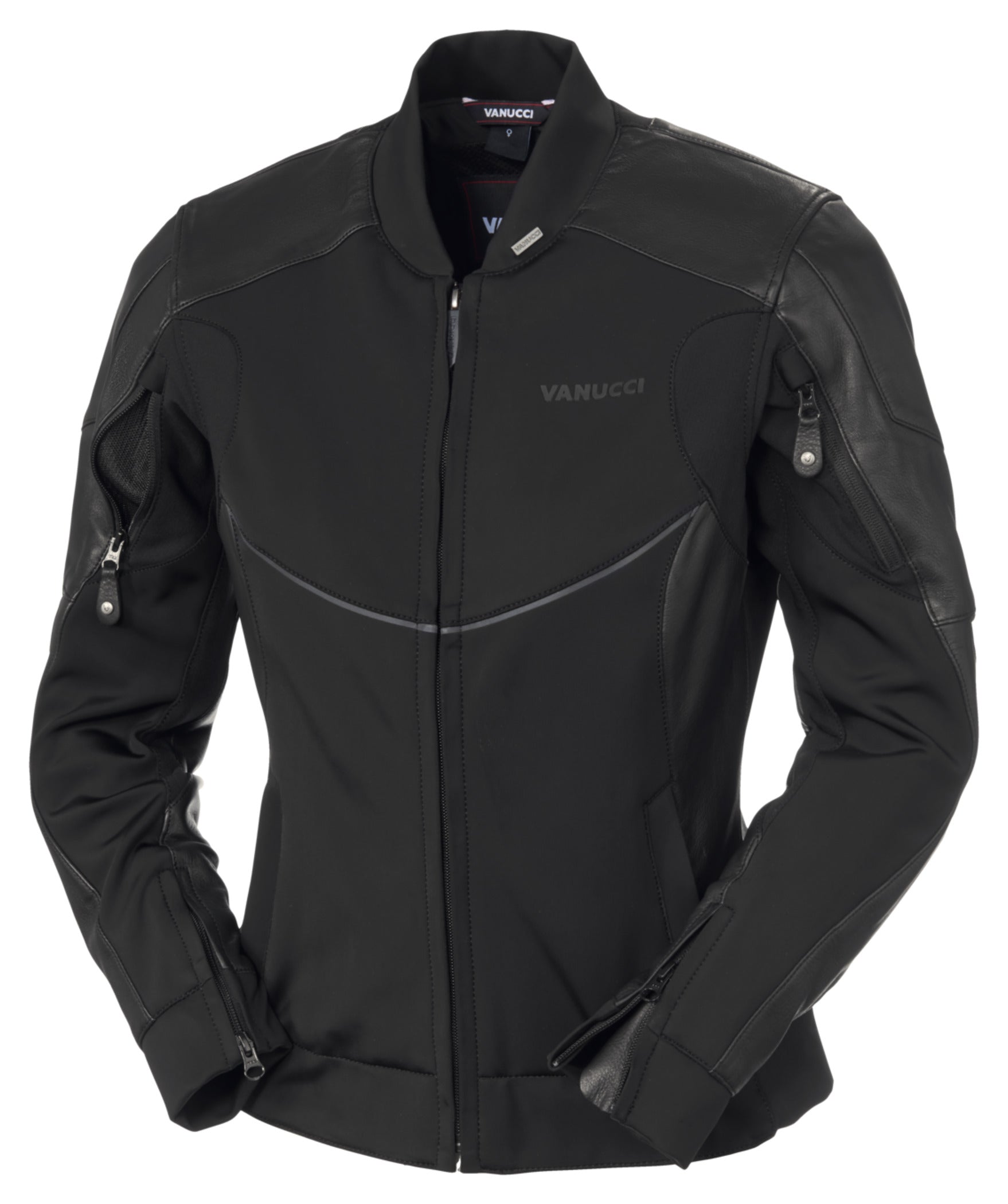 Geacă Moto Damă VSJ-3 Vanucci - Piele & Softshell, Protecții Clasa A