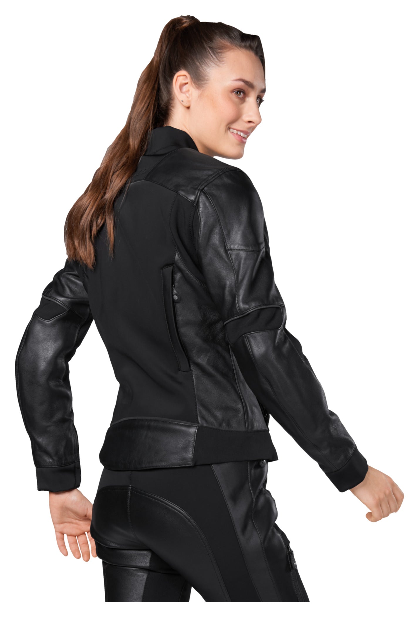 Geacă Moto Damă VSJ-3 Vanucci - Piele & Softshell, Protecții Clasa A