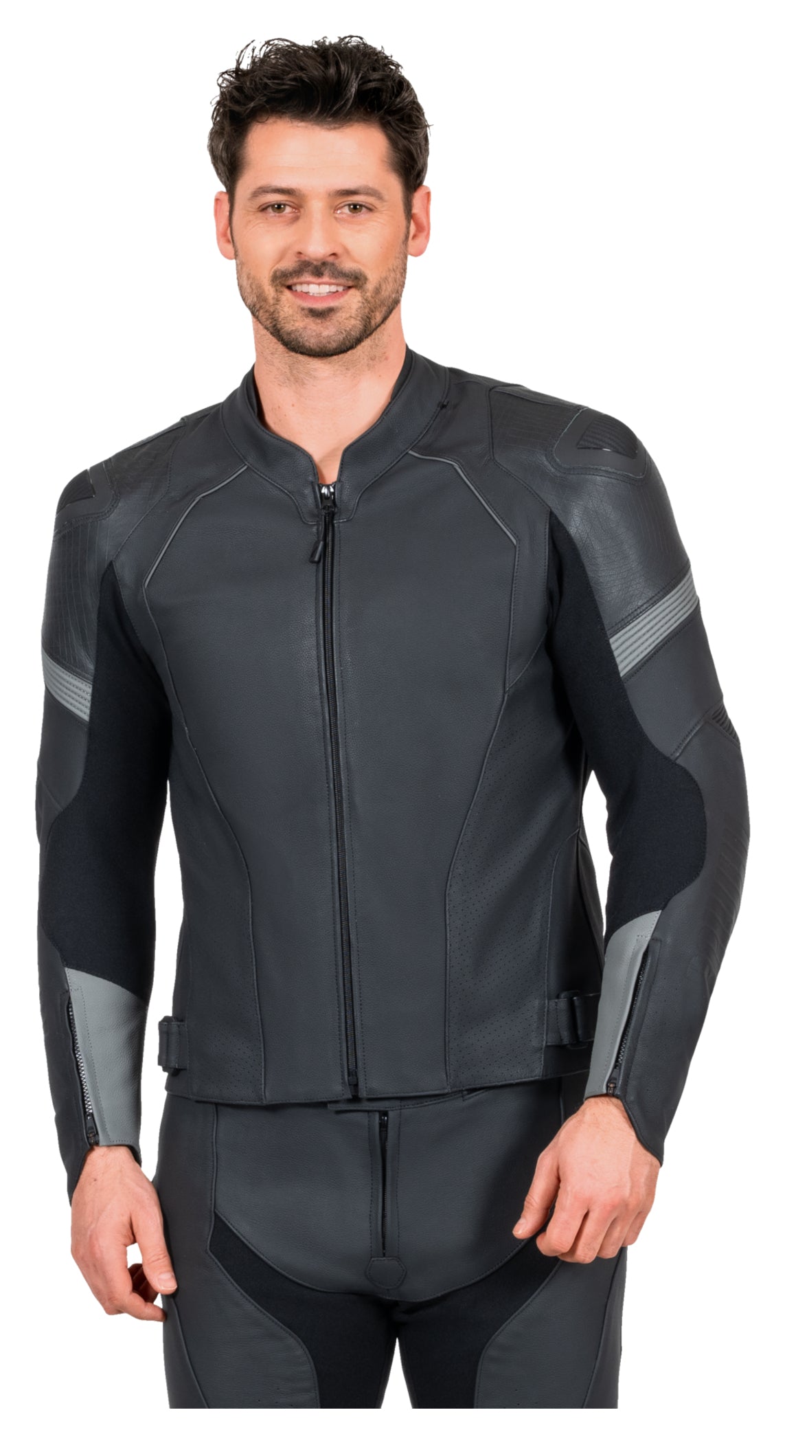 Geacă Moto Piele C-11.07 Rekurv - Sportivă, Perforată, Protecții Nivel 2
