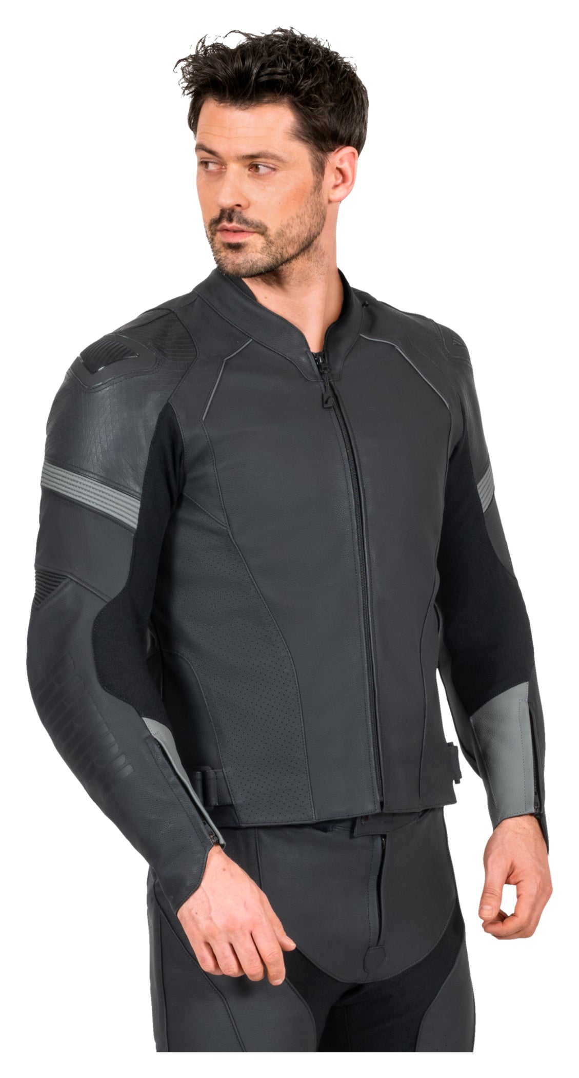 Geacă Moto Piele C-11.07 Rekurv - Sportivă, Perforată, Protecții Nivel 2