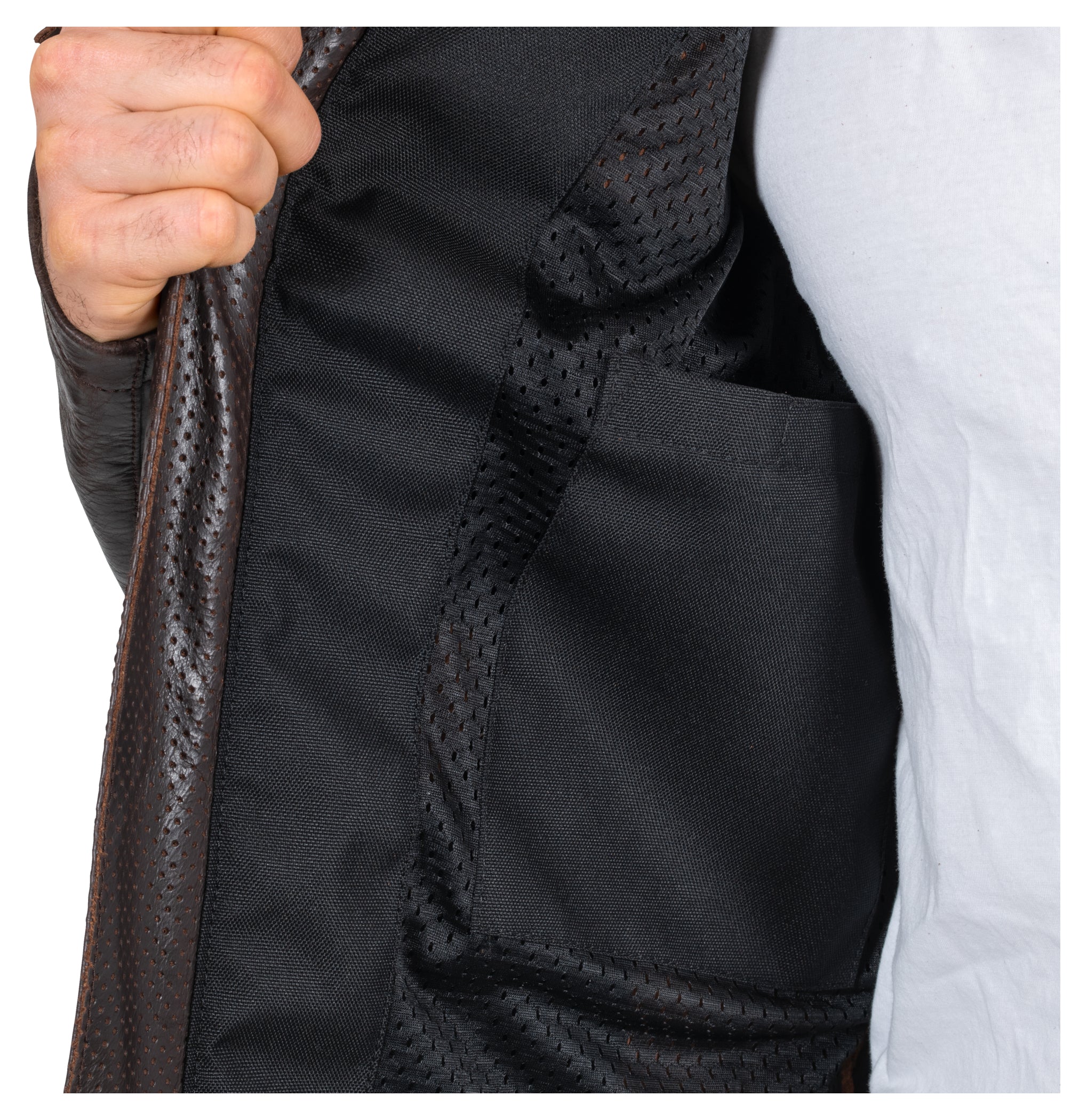 Geacă Moto Piele Classic Louis - Perforată, Protecții Incluse