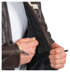 Geacă Moto Piele Classic Louis - Perforată, Protecții Incluse