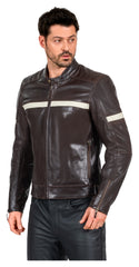 Geacă Moto Piele Classic Louis - Perforată, Protecții Incluse