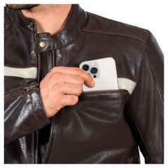 Geacă Moto Piele Classic Louis - Perforată, Protecții Incluse