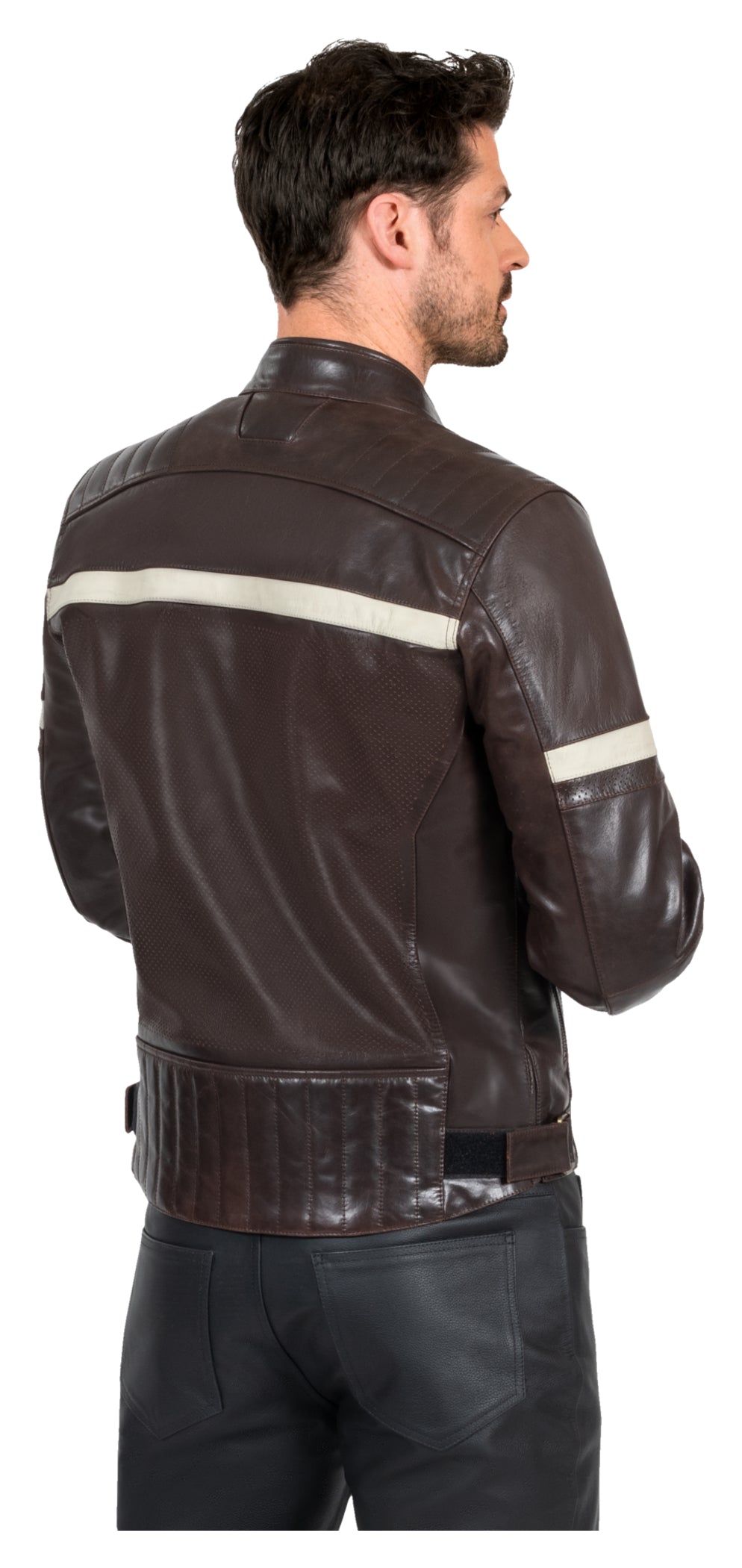 Geacă Moto Piele Classic Louis - Perforată, Protecții Incluse