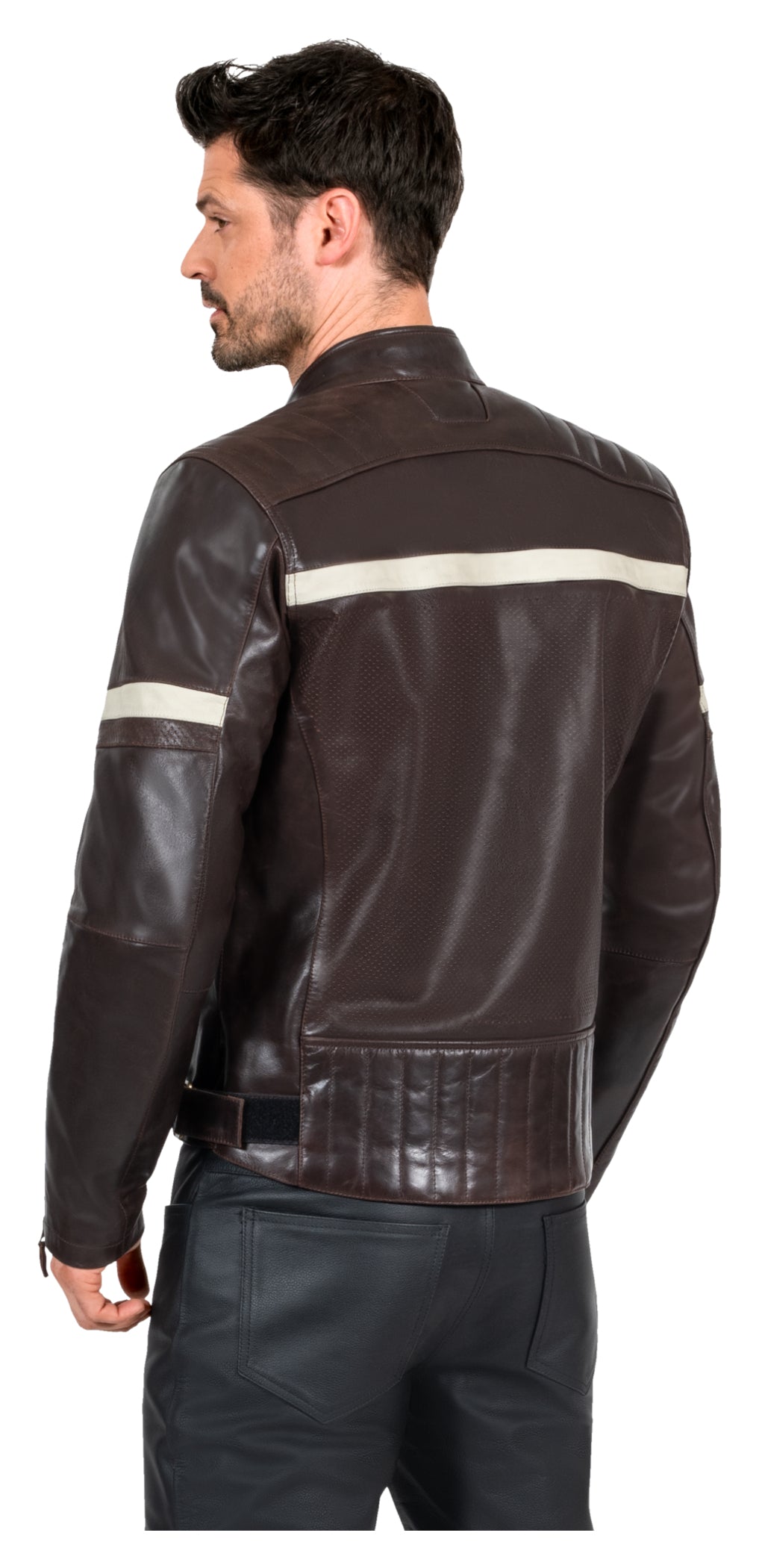 Geacă Moto Piele Classic Louis - Perforată, Protecții Incluse