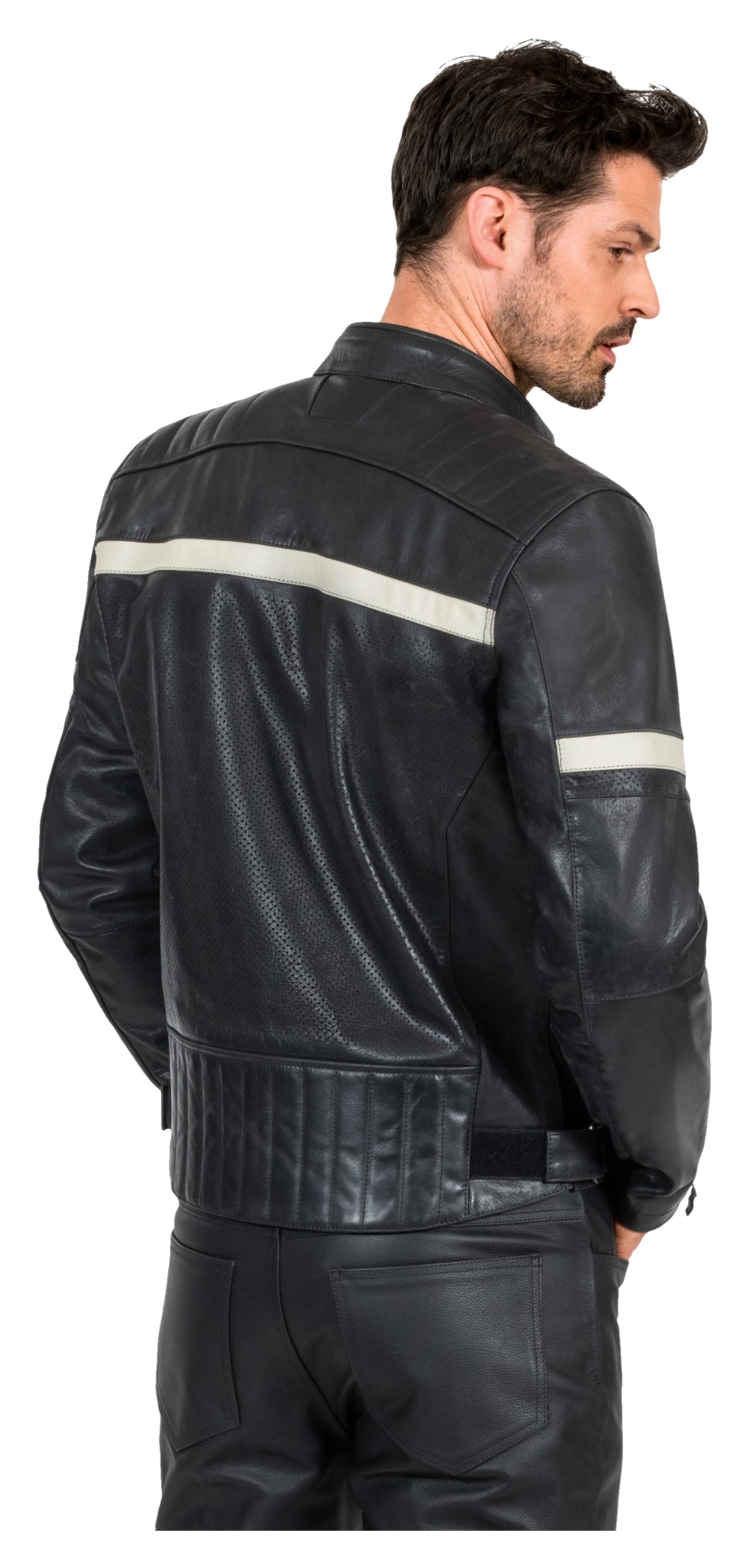 Geacă Moto Piele Classic Louis - Perforată, Protecții Incluse