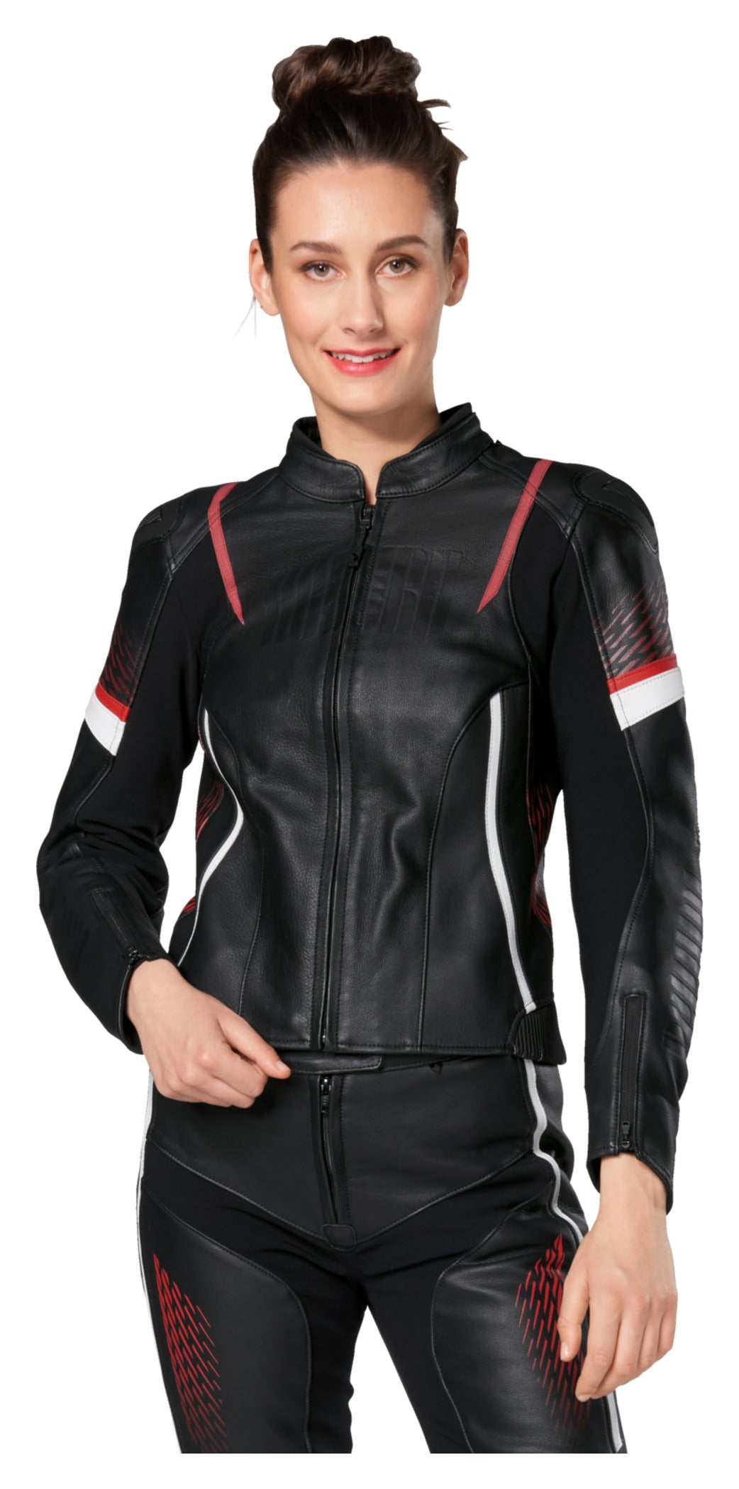 Geacă Moto Piele Damă C-21.04 Rekurv - Sportivă, Protecție AA