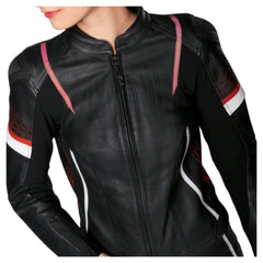 Geacă Moto Piele Damă C-21.04 Rekurv - Sportivă, Protecție AA