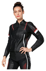 Geacă Moto Piele Damă C-21.04 Rekurv - Sportivă, Protecție AA