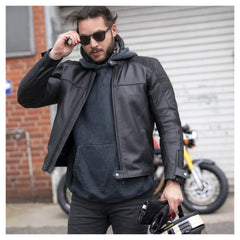 Geacă Moto Piele DL-JM-5 Louis - Protecție Nivel 2, Clasa A