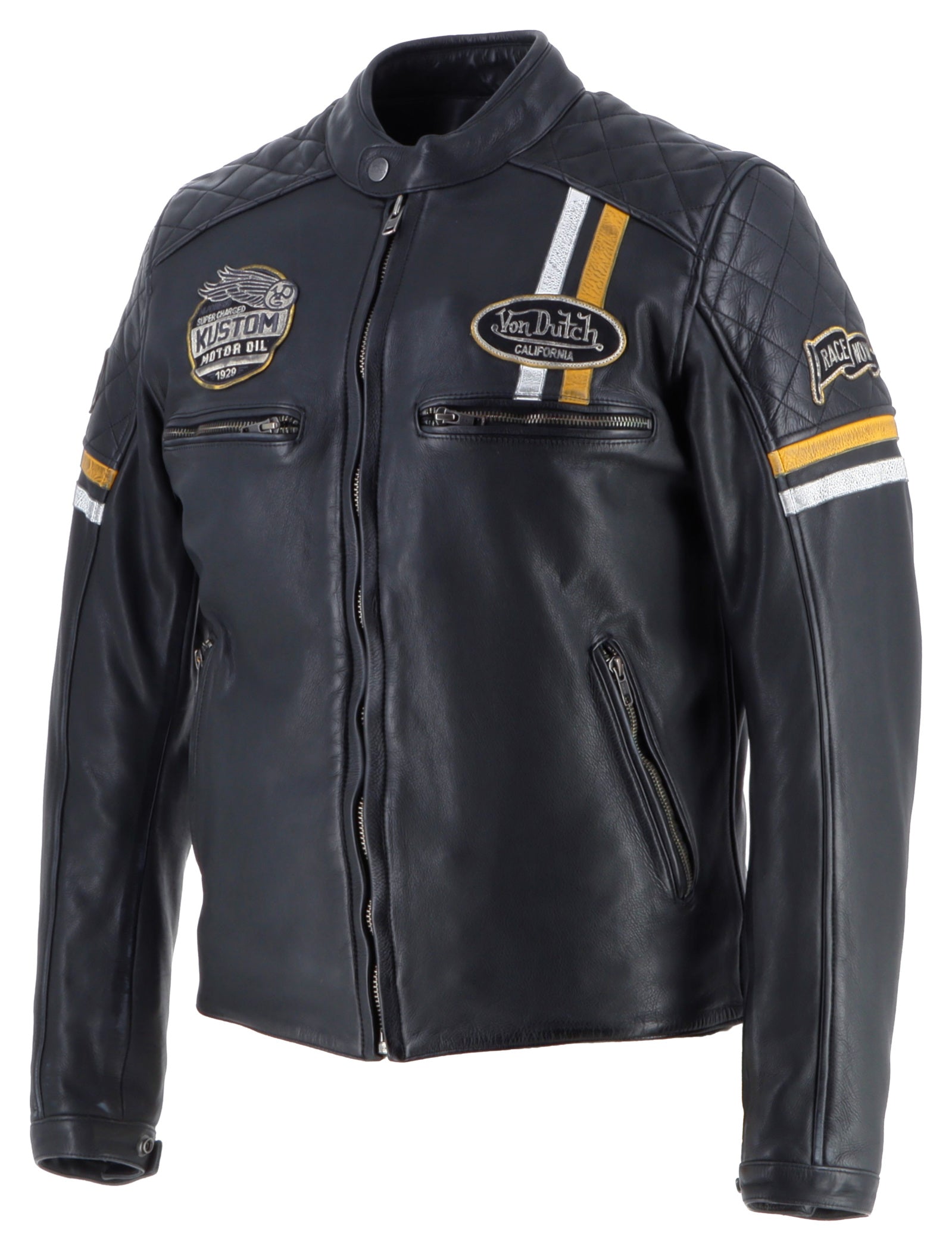 Geacă Moto Piele Helstons Von Dutch Race Now - Vintage, Impermeabilă