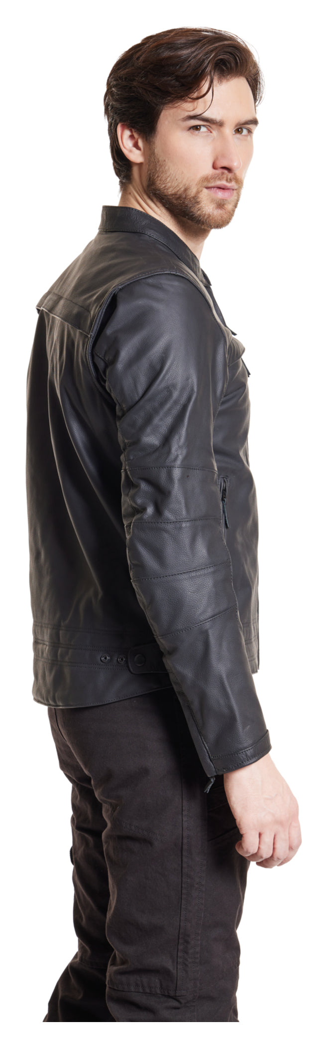 Geacă Moto Piele L-2201 Fastway - Clasic, Robustă, Protecție