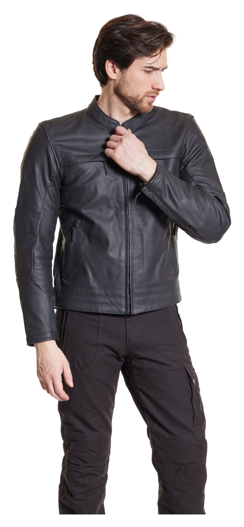 Geacă Moto Piele L-2201 Fastway - Clasic, Robustă, Protecție