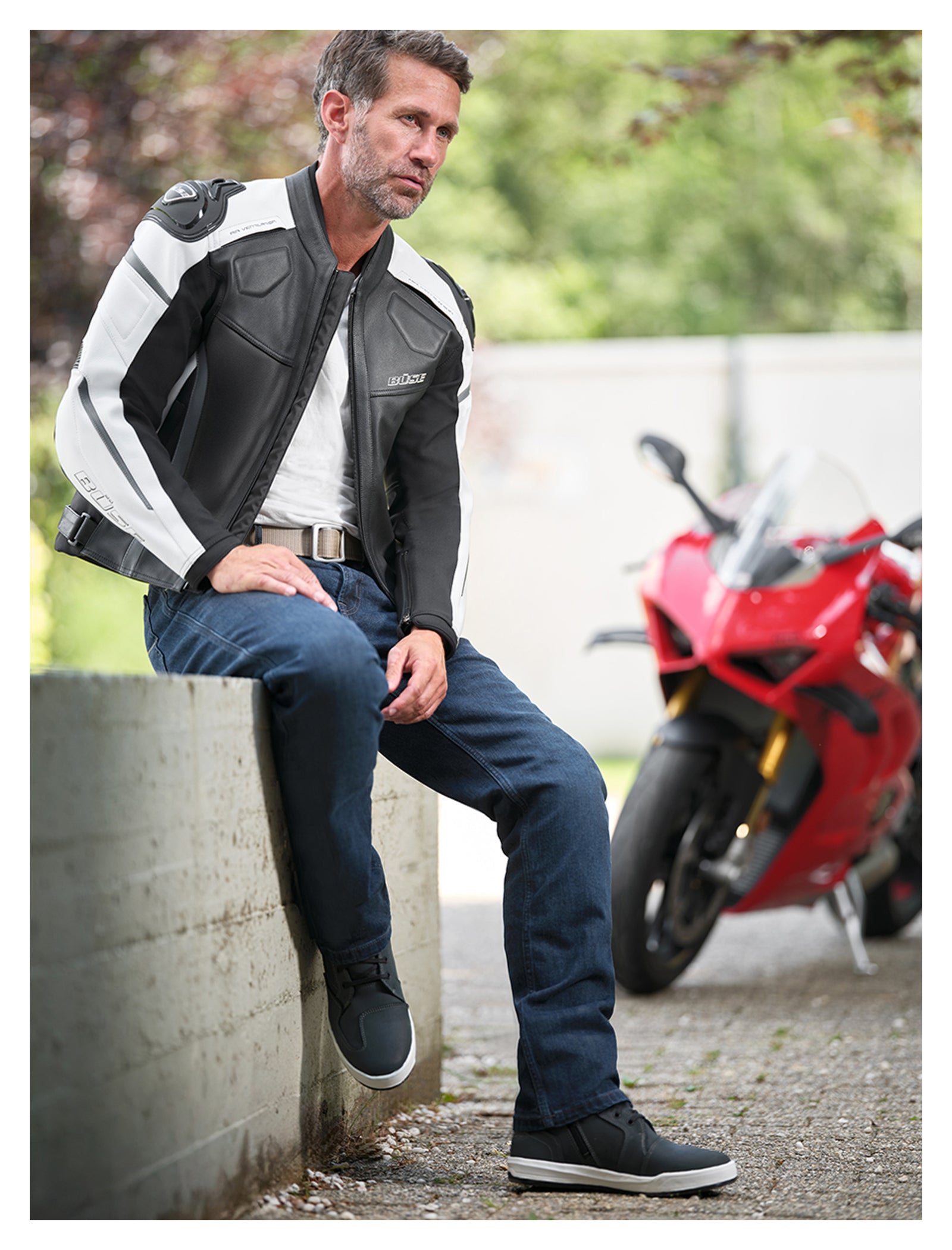 Geacă Moto Piele Le Mans Pro LE Büse - Sportivă, Protecție AAA