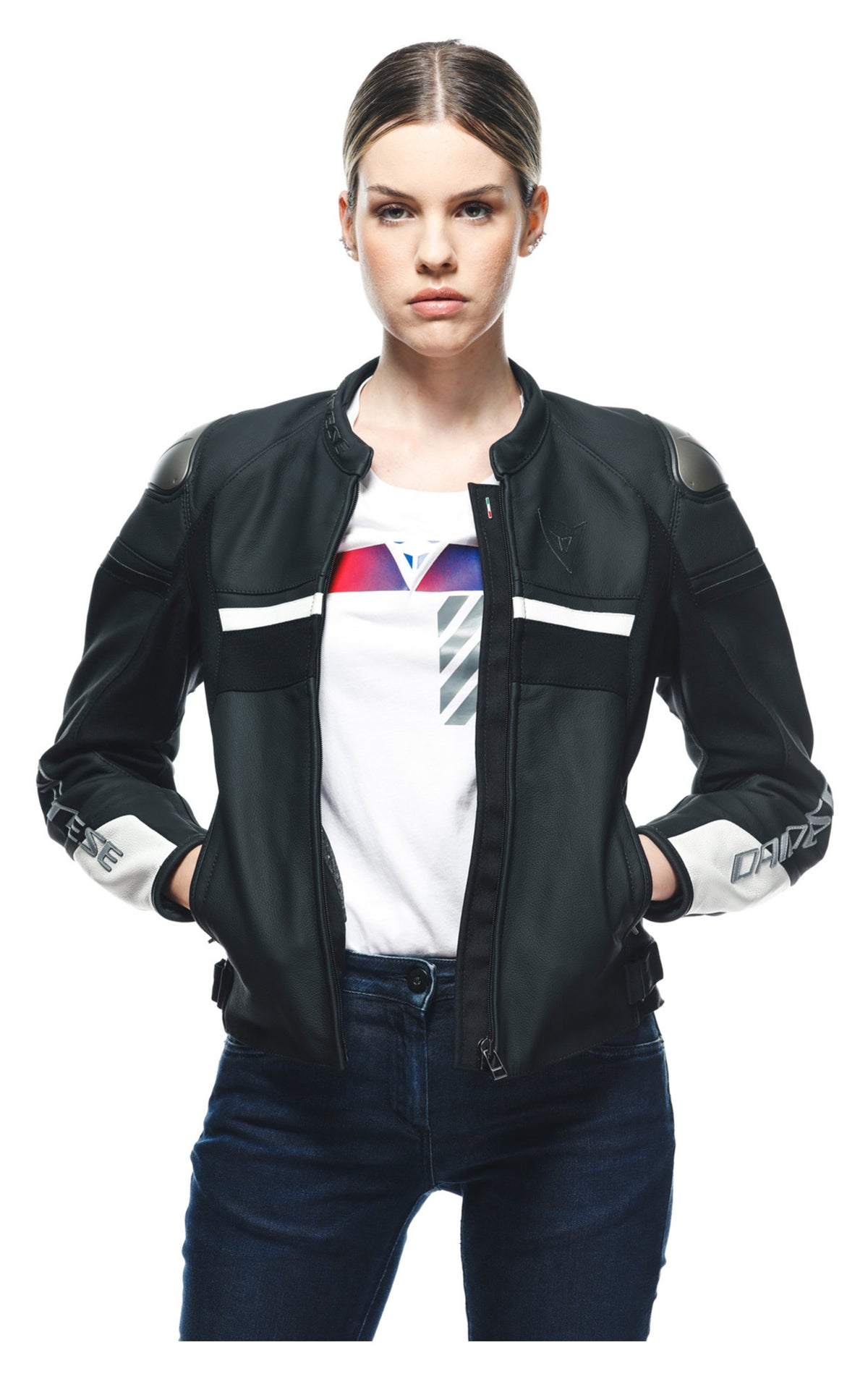 Geacă Moto Piele Rapida Lady Dainese - Confort și Protecție Feminină