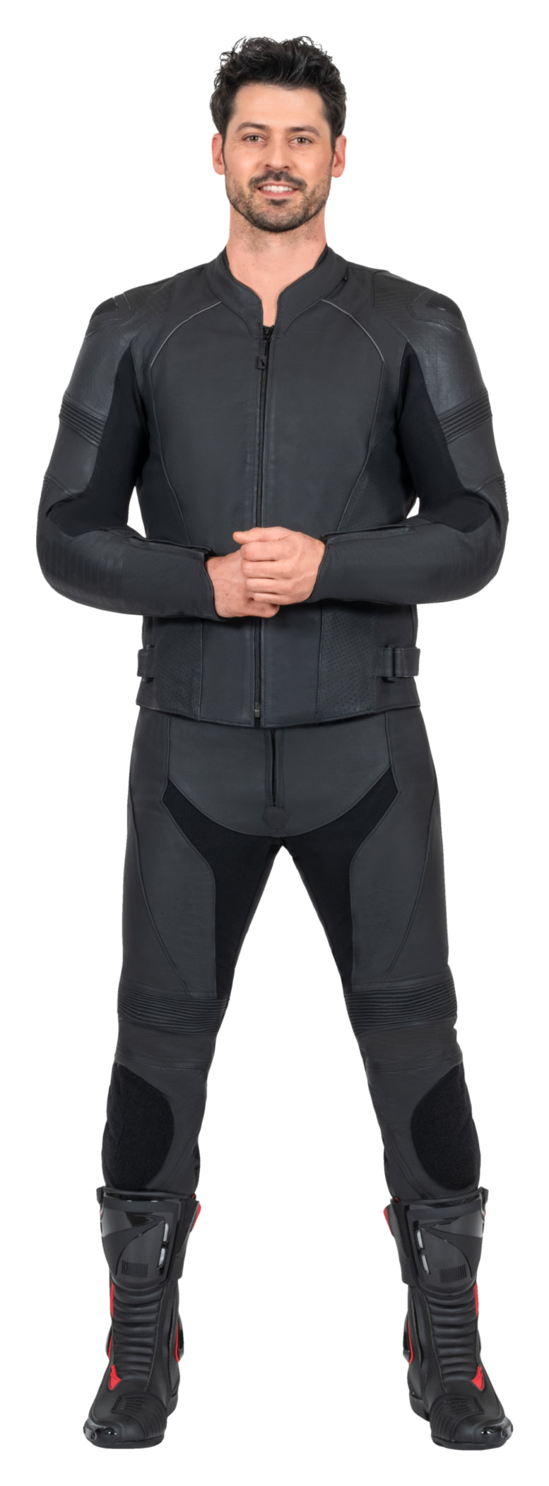 Geacă Moto Piele Rekurv C-11.07 Bărbați - Sportivă, Perforată