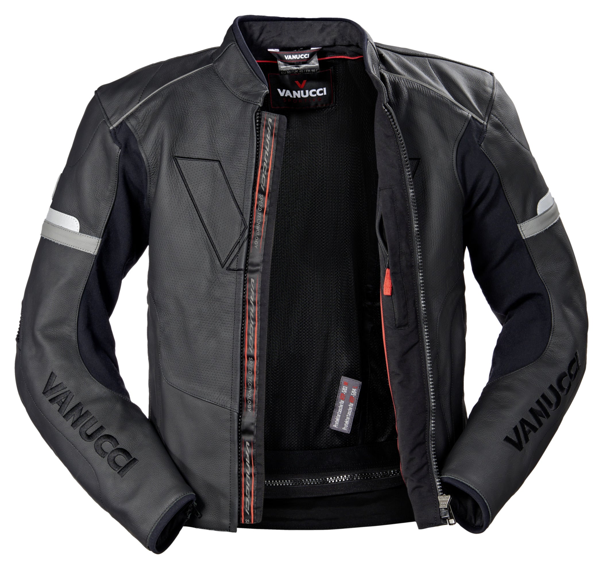 Geacă Moto Piele Vanucci VSJ-2 - Sportivă, Dinamică, Protecție AA
