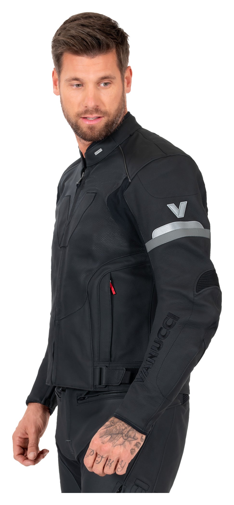 Geacă Moto Piele Vanucci VSJ-2 - Sportivă, Dinamică, Protecție AA