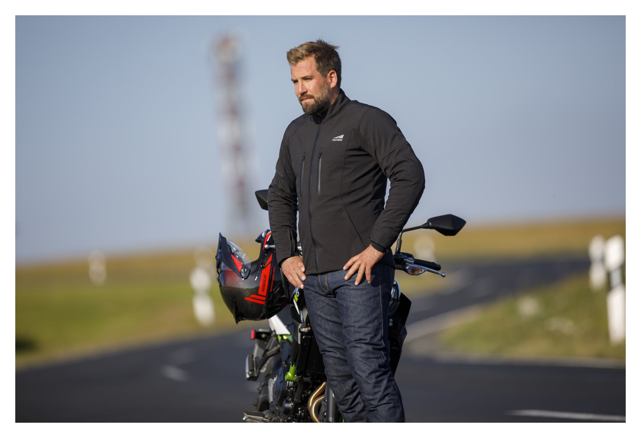 Geacă Moto Textilă Touring Men 202 Fastway - Impermeabilă, Protecții CE