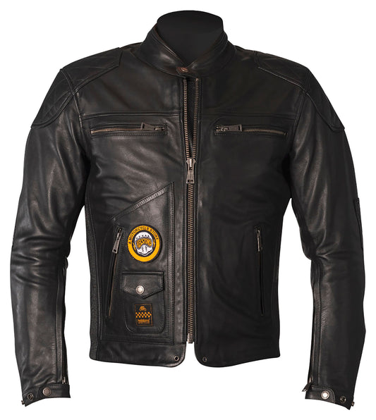 Geacă Moto Tracker Natural Louis - Piele, Impermeabilă, Protecții