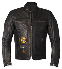 Geacă Moto Tracker Natural Louis - Piele, Impermeabilă, Protecții