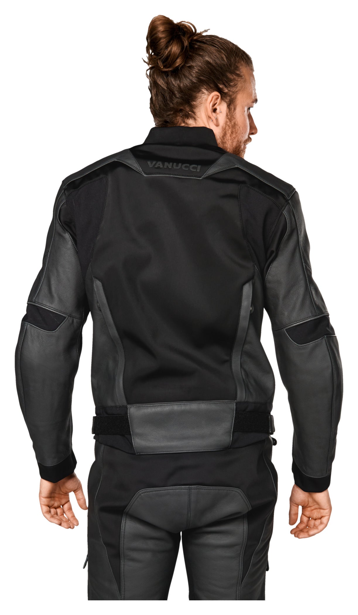 Geacă Moto VSJ-3 Vanucci - Piele & Softshell, Protecții Nivel 2
