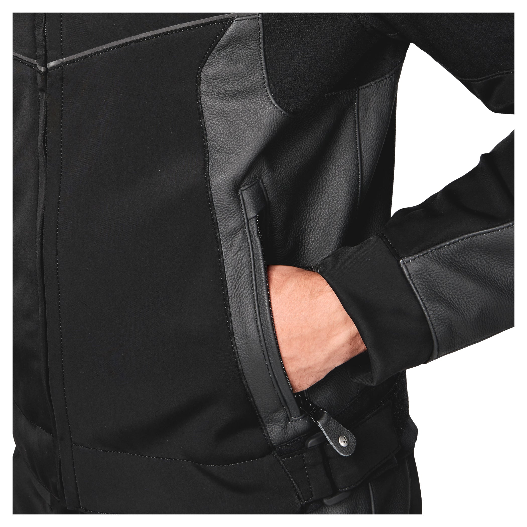 Geacă Moto VSJ-3 Vanucci - Piele & Softshell, Protecții Nivel 2