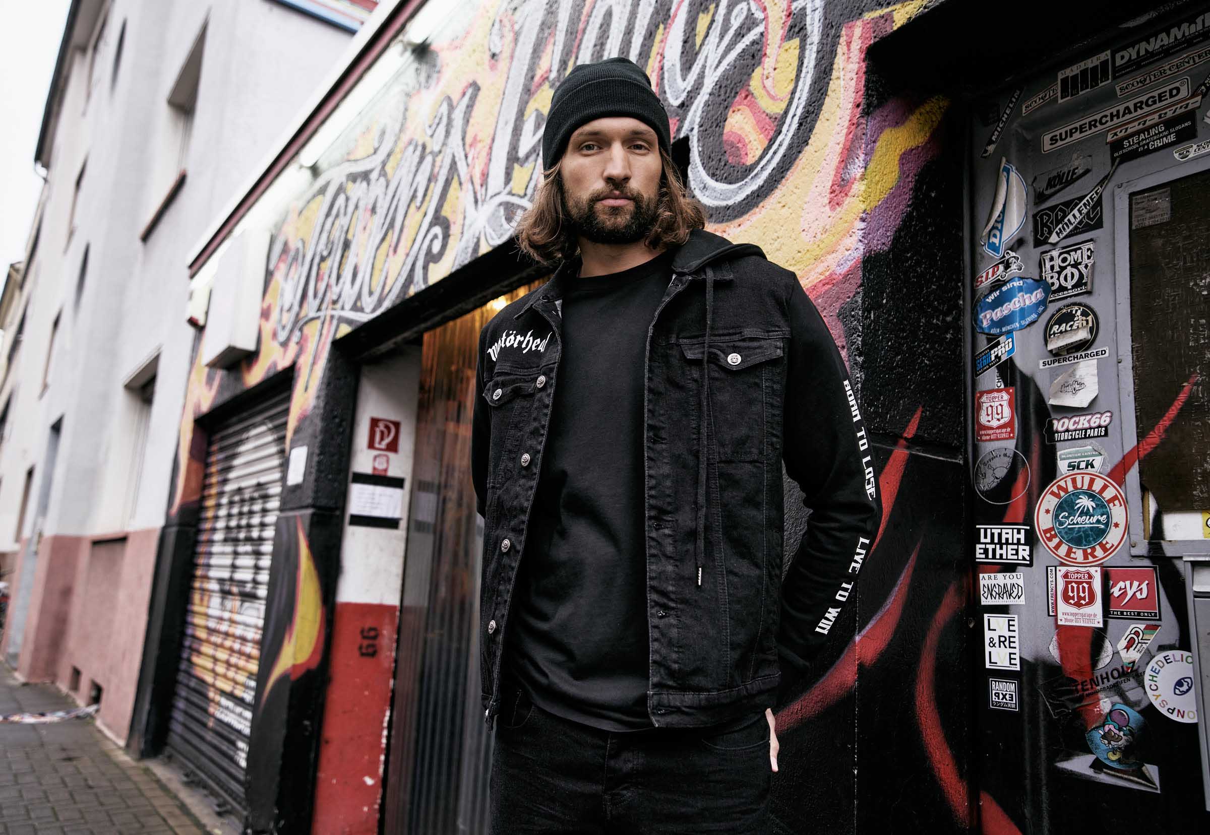 Geaca Motörhead Cradock Denim Negru Brandit - Stil Rock Autentic