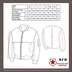 Geacă Pilot US MA1 Alphablau MFH - Reversibilă, Fermoar rezistent
