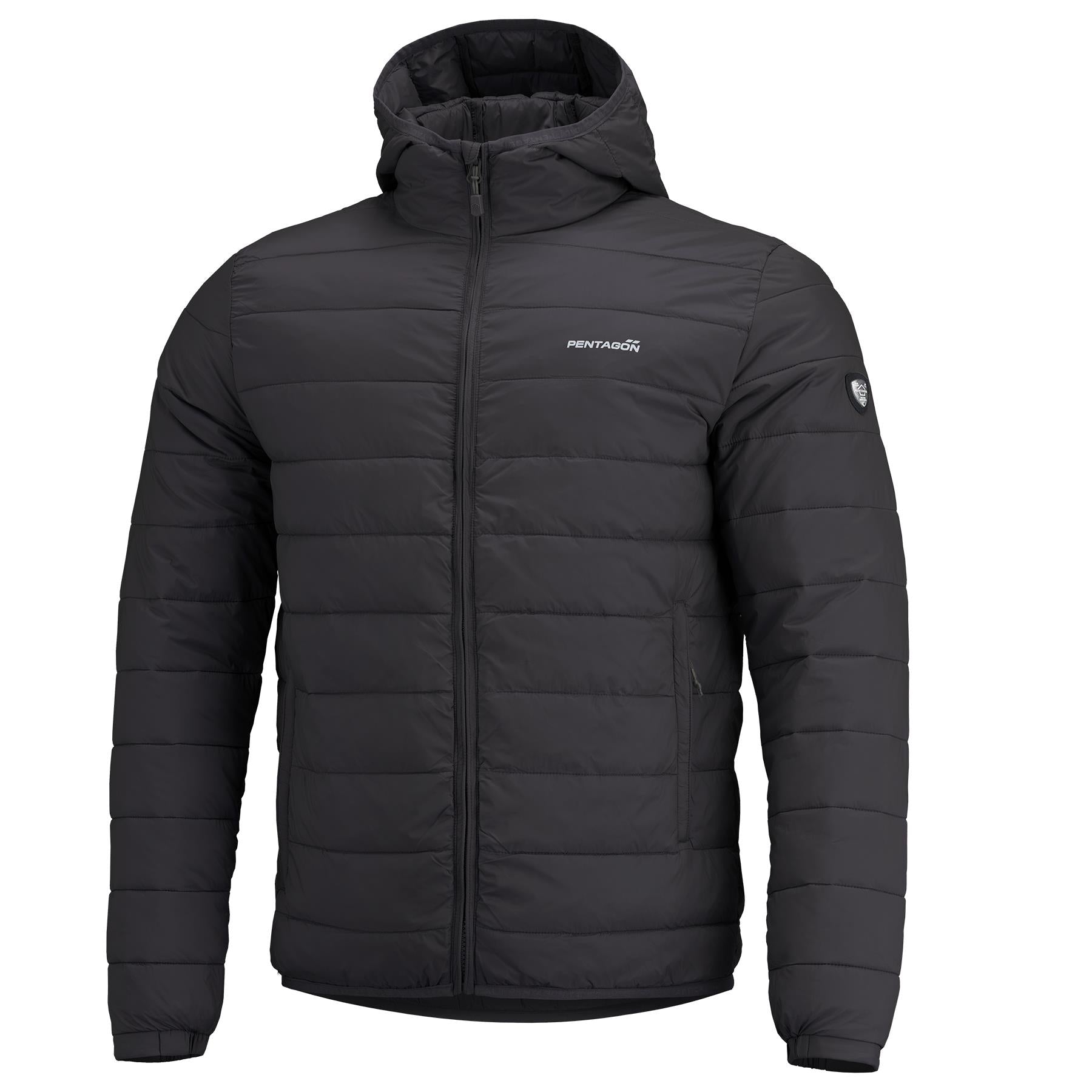 Geacă Puffer Pentagon Aurora 2.0 – Izolație 170 g, Glugă Dublă, Neagră