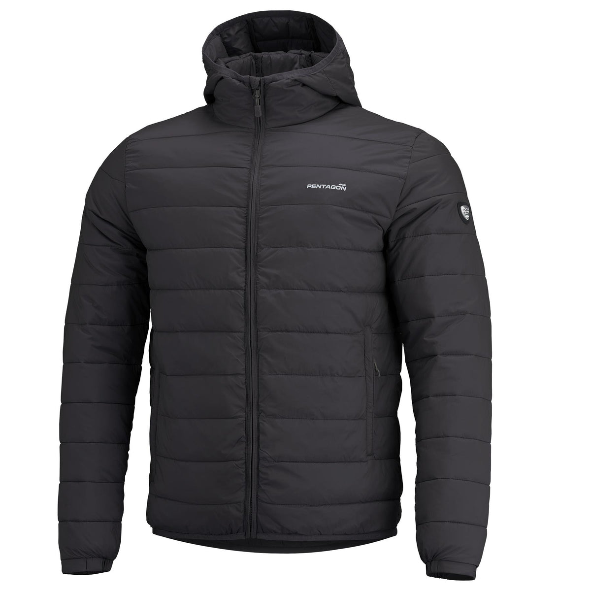 Geacă Puffer Pentagon Aurora 2.0 – Izolație 170 g, Glugă Dublă, Neagră