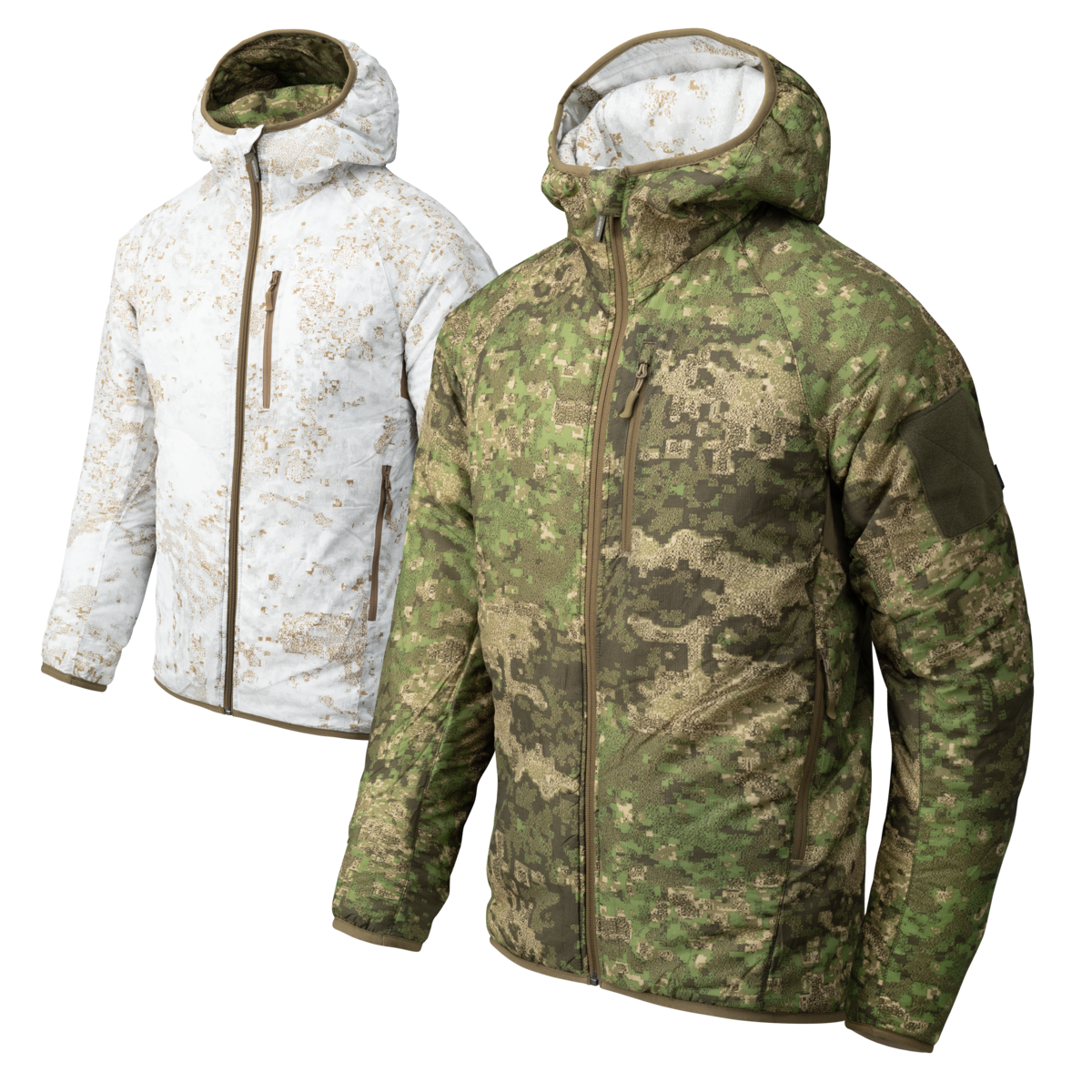 Geacă Reversibilă Helikon-Tex Wolfhound Hoodie Pencott Wildwood/Snowdrift