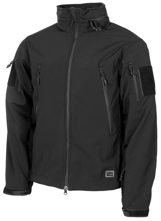 Geacă Softshell Scorpion Negru MFH Professional - Antivânt & Respirabilă, Teflon
