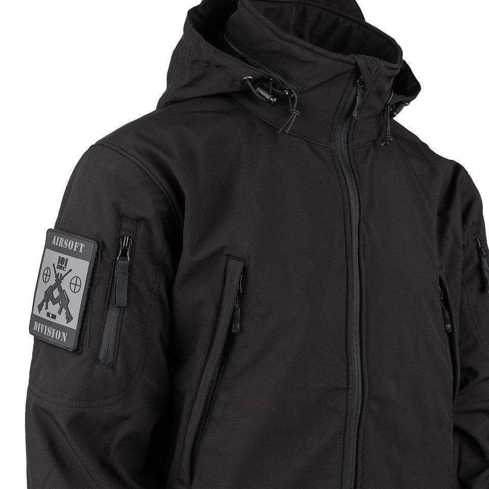 Geacă Softshell Tactical Negru - Performanță Fără Compromis