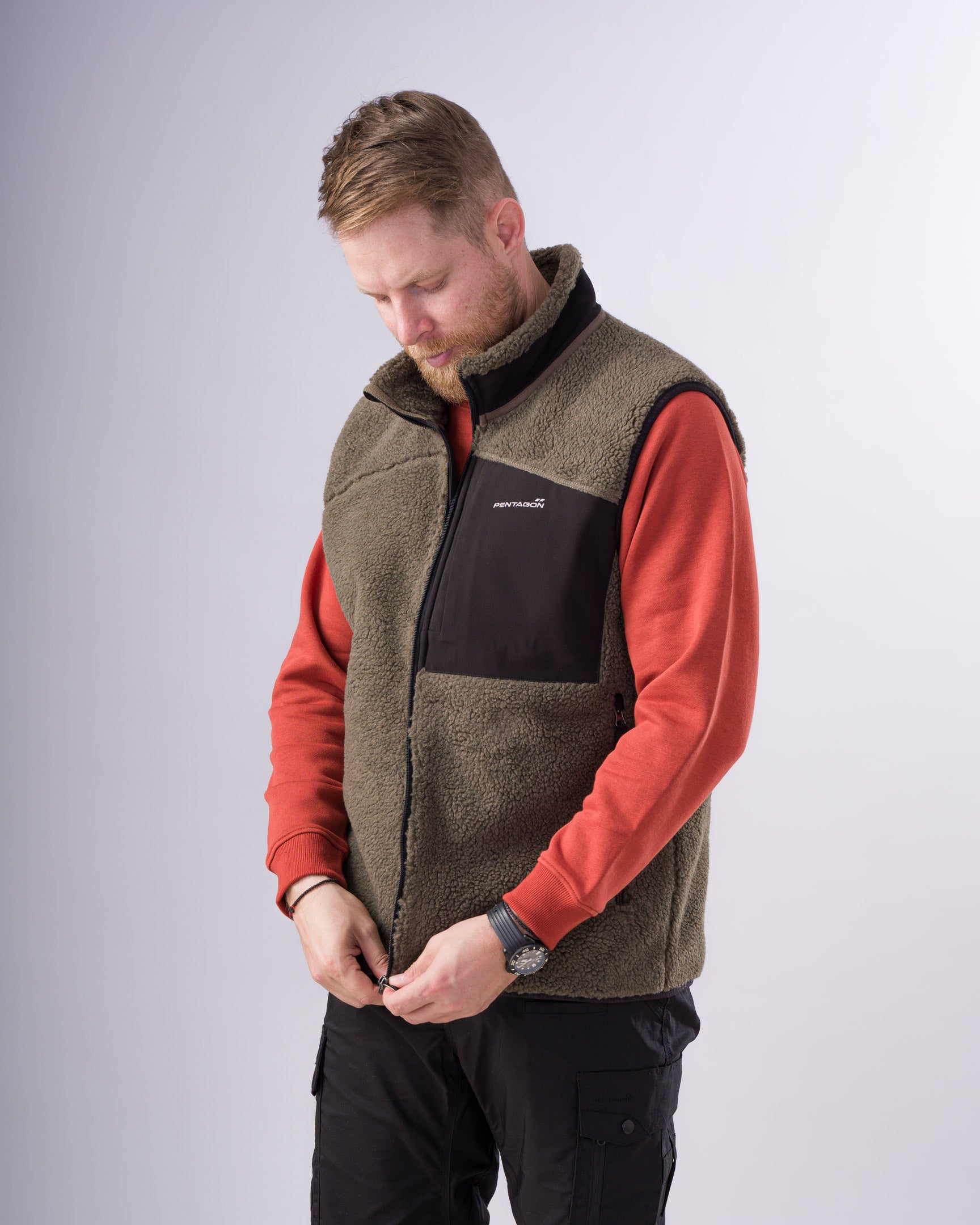 Geaca Summit Sherpa Fleece Vest RAL7013 Pentagon Tactical - Confort Termic Superior și Libertate de Mișcare