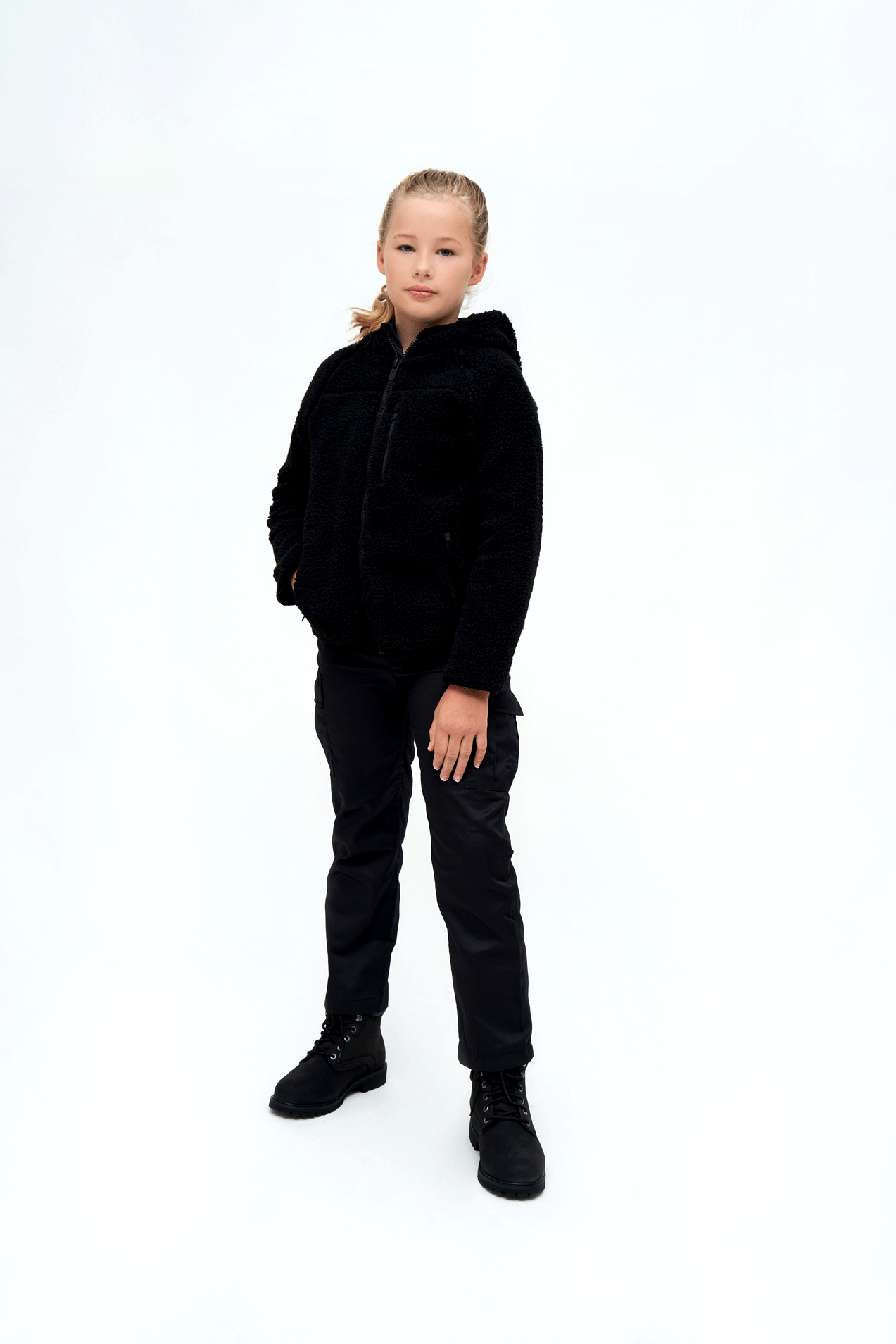 Geaca Teddyfleece Hooded Negru Copii Brandit - Caldura si Stil