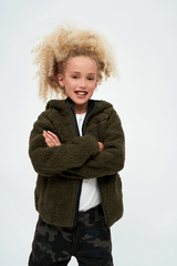 Geaca Teddyfleece Hooded Olive Copii Brandit - Caldura si Aventura