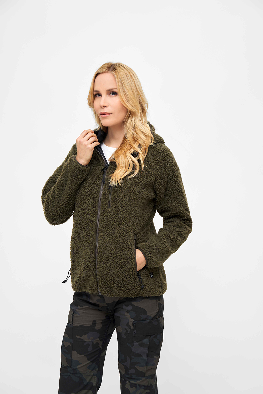 Geaca Teddyfleece Hooded Olive Dama Brandit - Confort Desavarsit