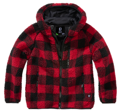 Geaca Teddyfleece Hooded Red/Black Checkered Copii Brandit - Caldura si Confort