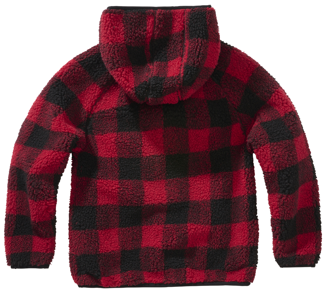 Geaca Teddyfleece Hooded Red/Black Checkered Copii Brandit - Caldura si Confort