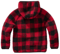 Geaca Teddyfleece Hooded Red/Black Checkered Copii Brandit - Caldura si Confort