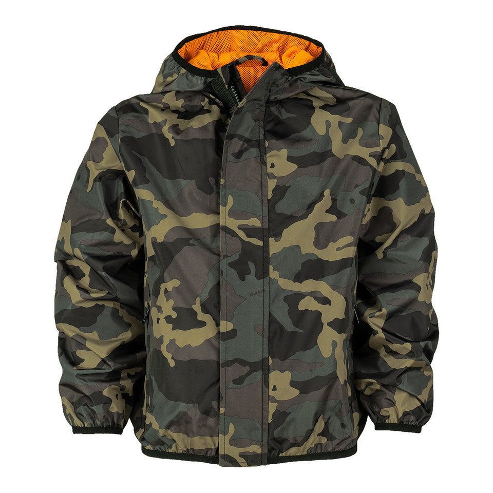 Geacă Vânt Copii Kinder Camo Woodland - Protecție Esențială în Aventuri