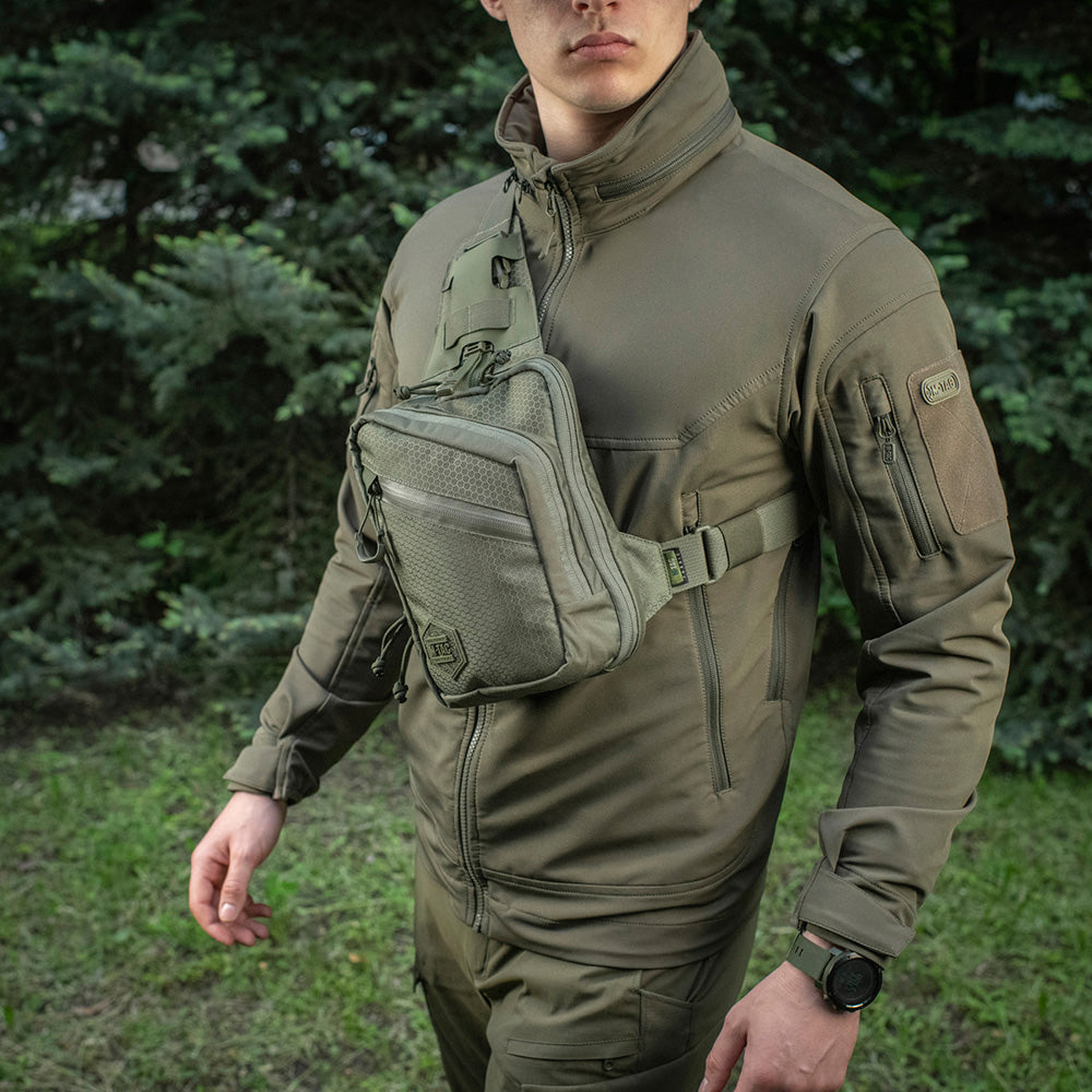 Geantă Pistol Tip Sling M-Tac Elite Hex - Ranger Green