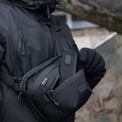 Geantă tactic Sphaera Hex Hardsling M-Tac - Negru, Orizontală