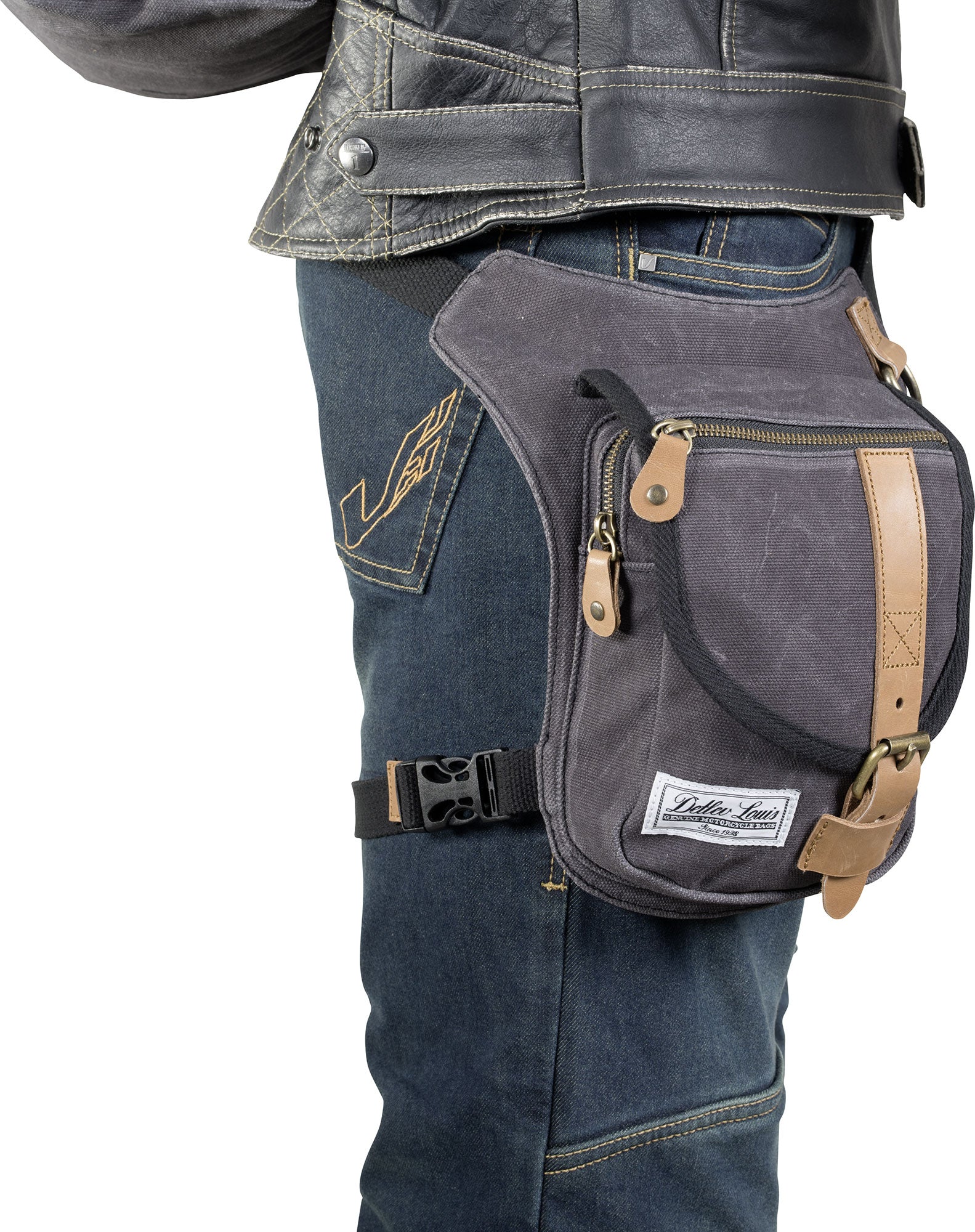 Geantă de picior Vintage Louis - Stil Retro, Canvas & Piele