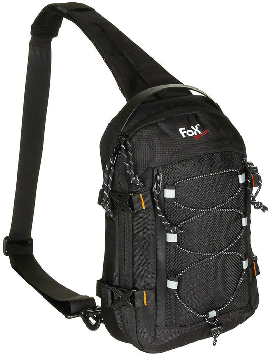 Geantă de Umăr Compact Sling Negru FoxOutdoor - Bretea Captușită, Ambidextră